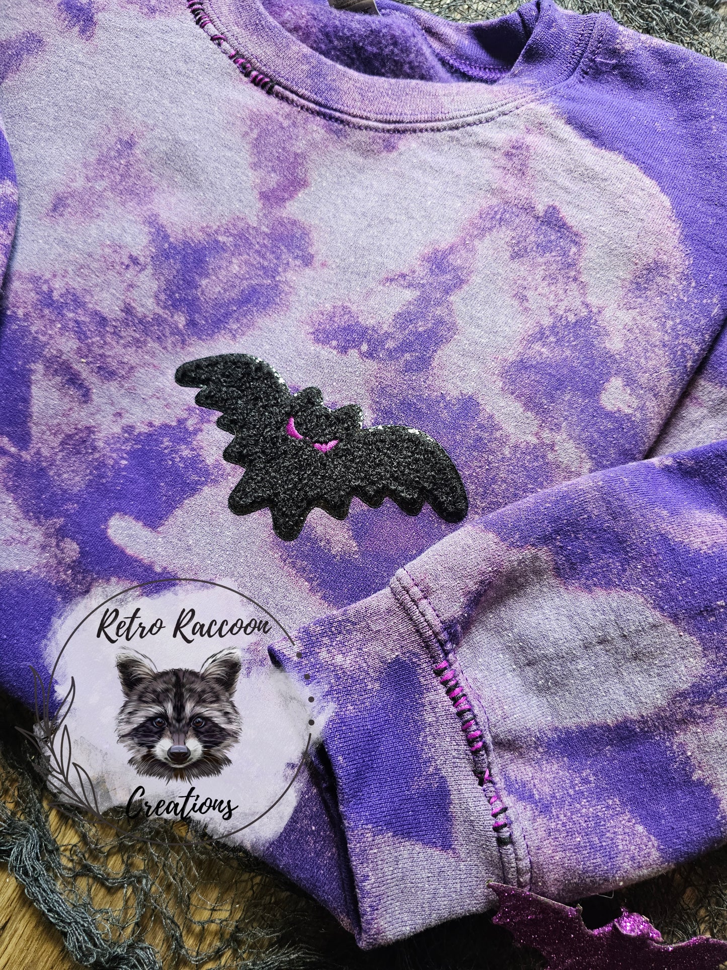 Bat Chenille Stitched Sweatshirts