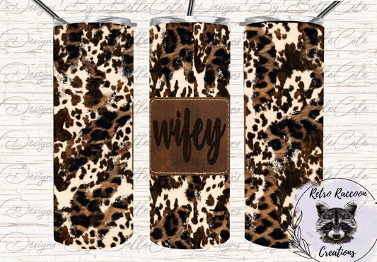 Wifey Leopard Cow Print